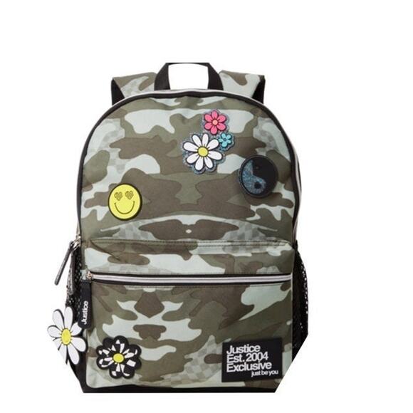 Girls Justice Backpack.  School Bag book bag. New with Tags, Camouflage - Picture 1 of 6